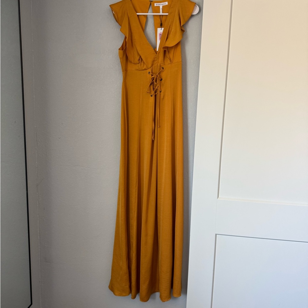 Elegant Mustard Yellow Maxi Dress